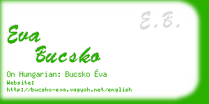 eva bucsko business card