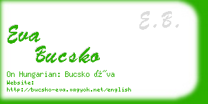 eva bucsko business card